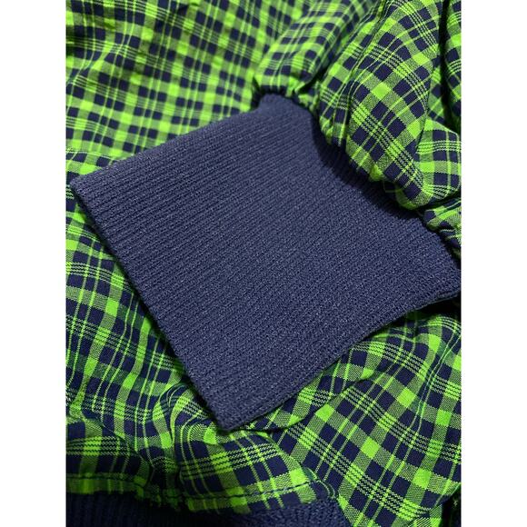 Vintage Starbus Weather Screen Green Plaid The Florida Club Pullover Large USA - Picture 9 of 10